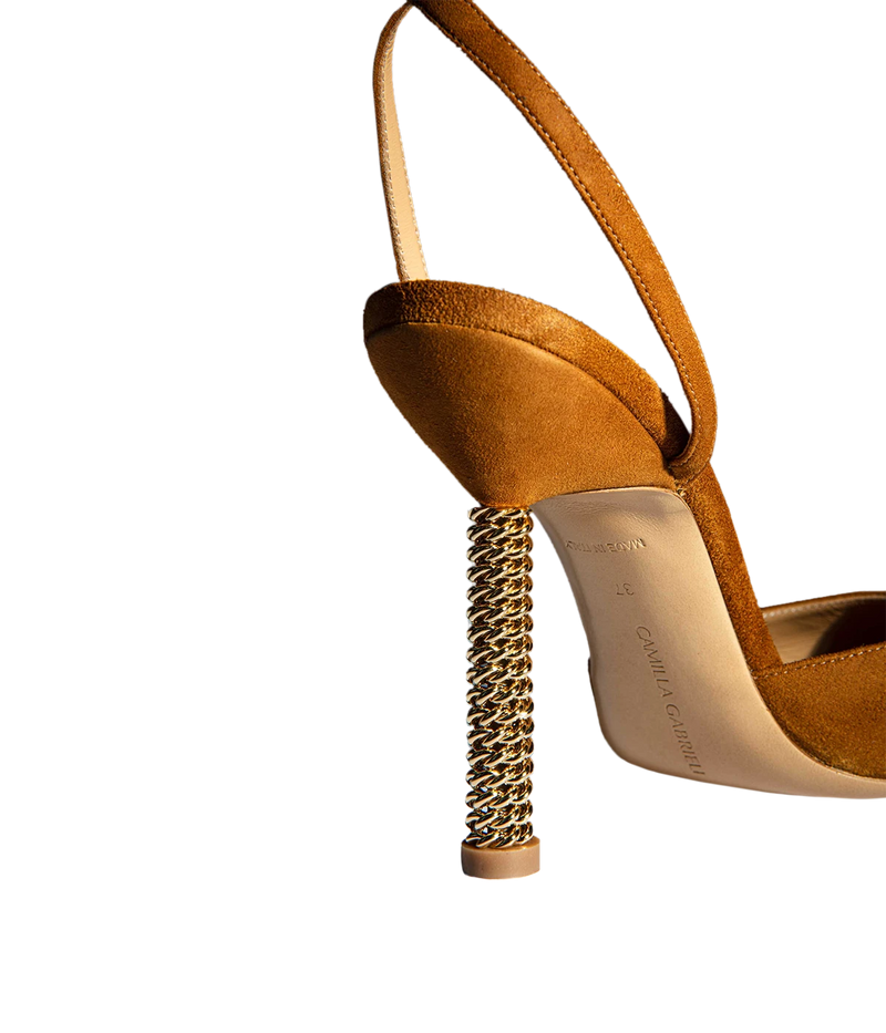 Vittoria Ankle Strap Pumps 105 in Cognac