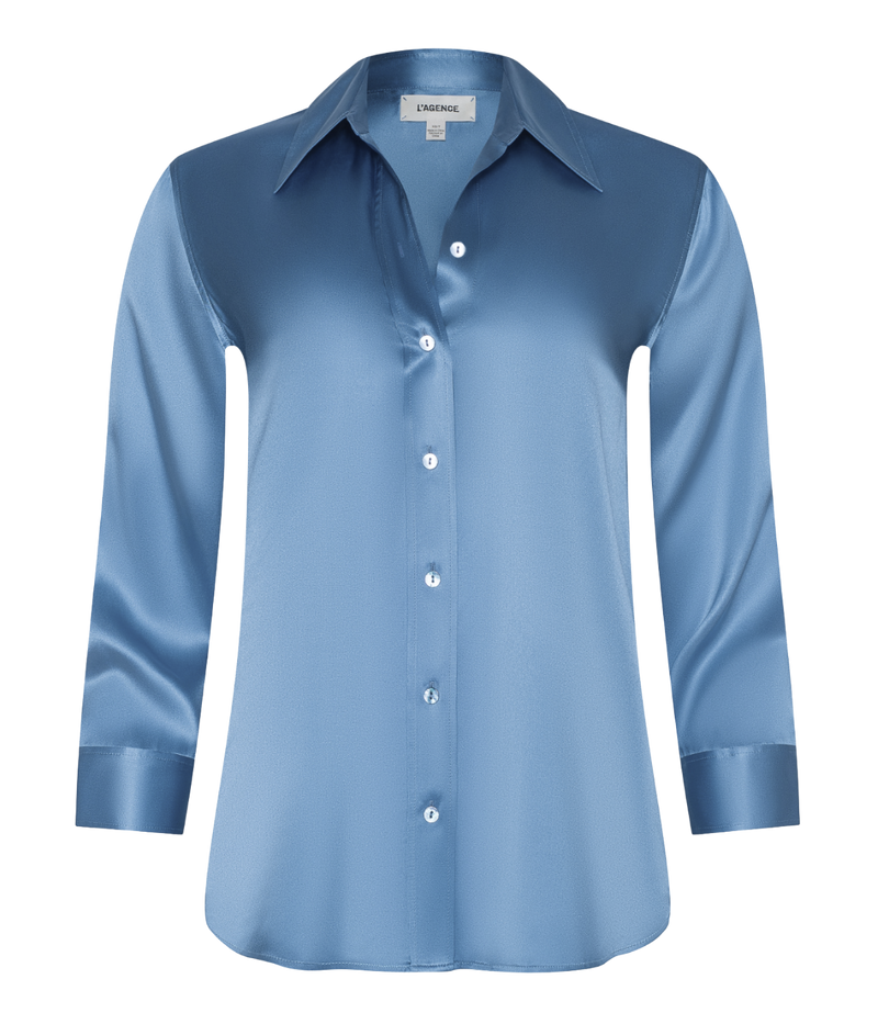 Dani 3/4 Sleeve Blouse in Blue Mist