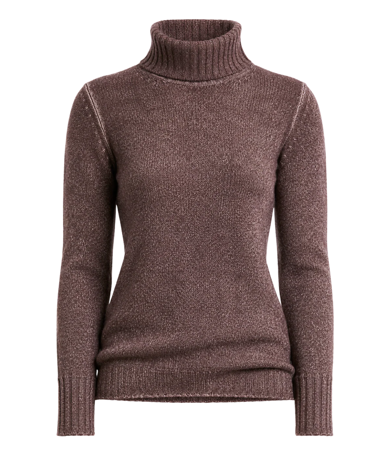 Hand Painted High Neck Pullover in Wisteria