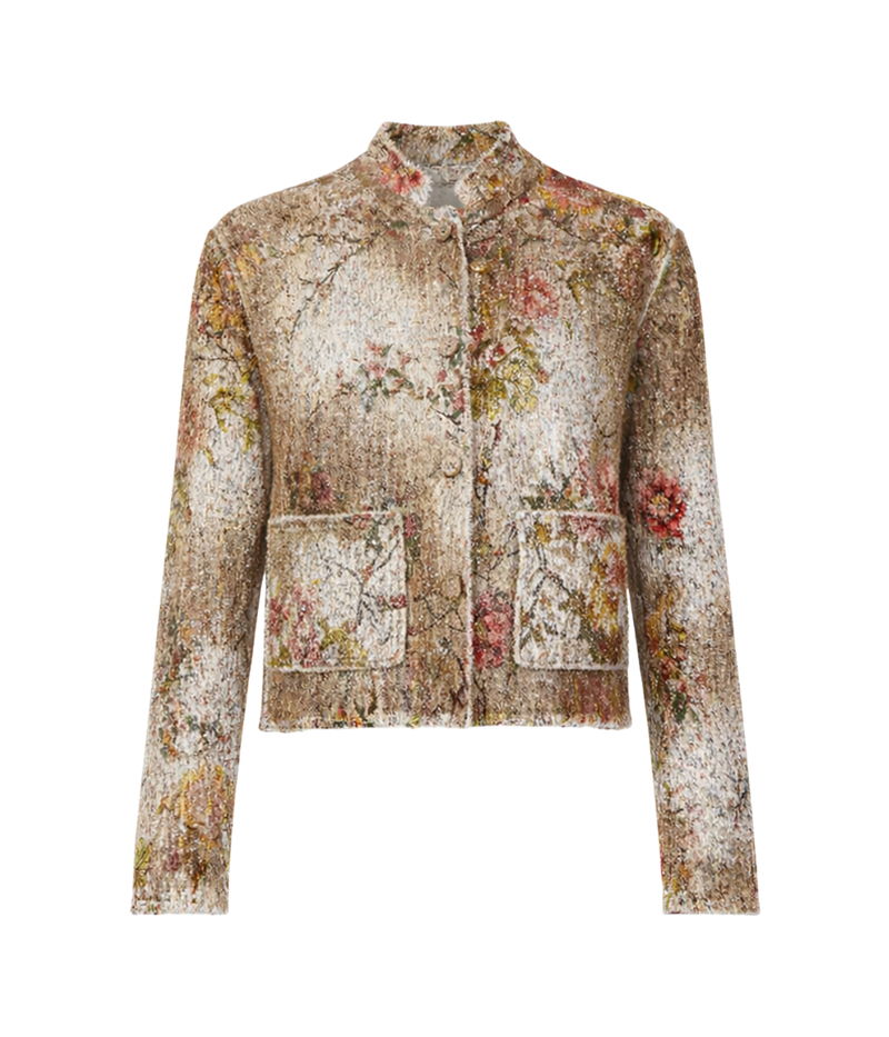 Cherry Bloom Round Neck Jacket in SUGHERO