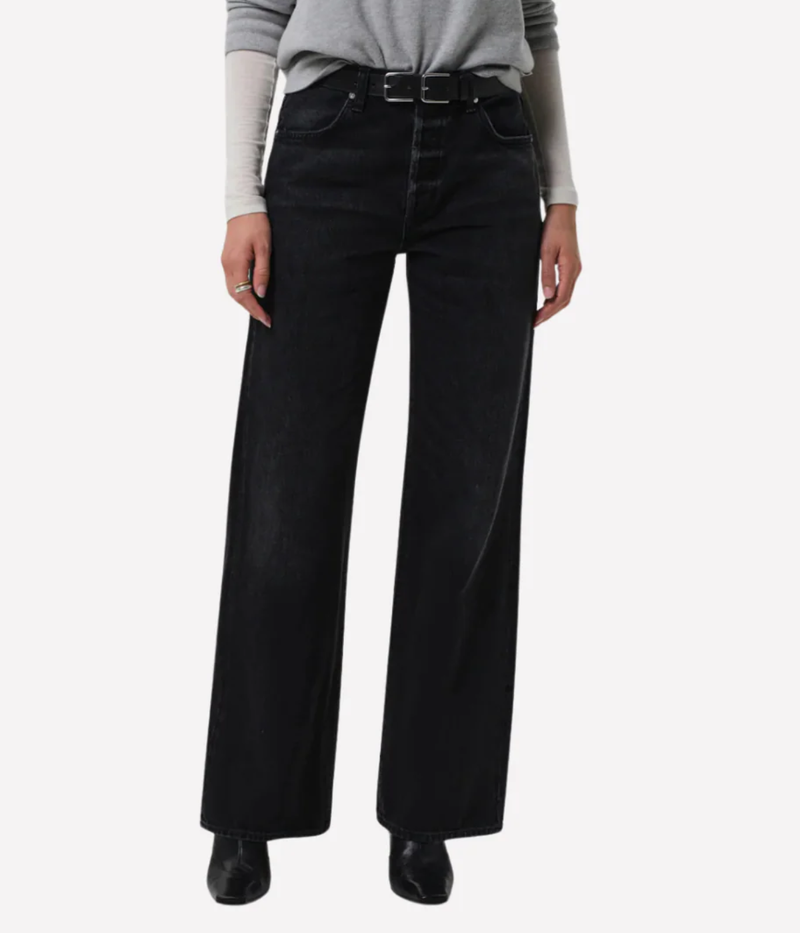 Citizens of Humanity Annina Jean in Raine worn on model, lower body front view of high-rise straight leg denim jeans showing fit and silhouette