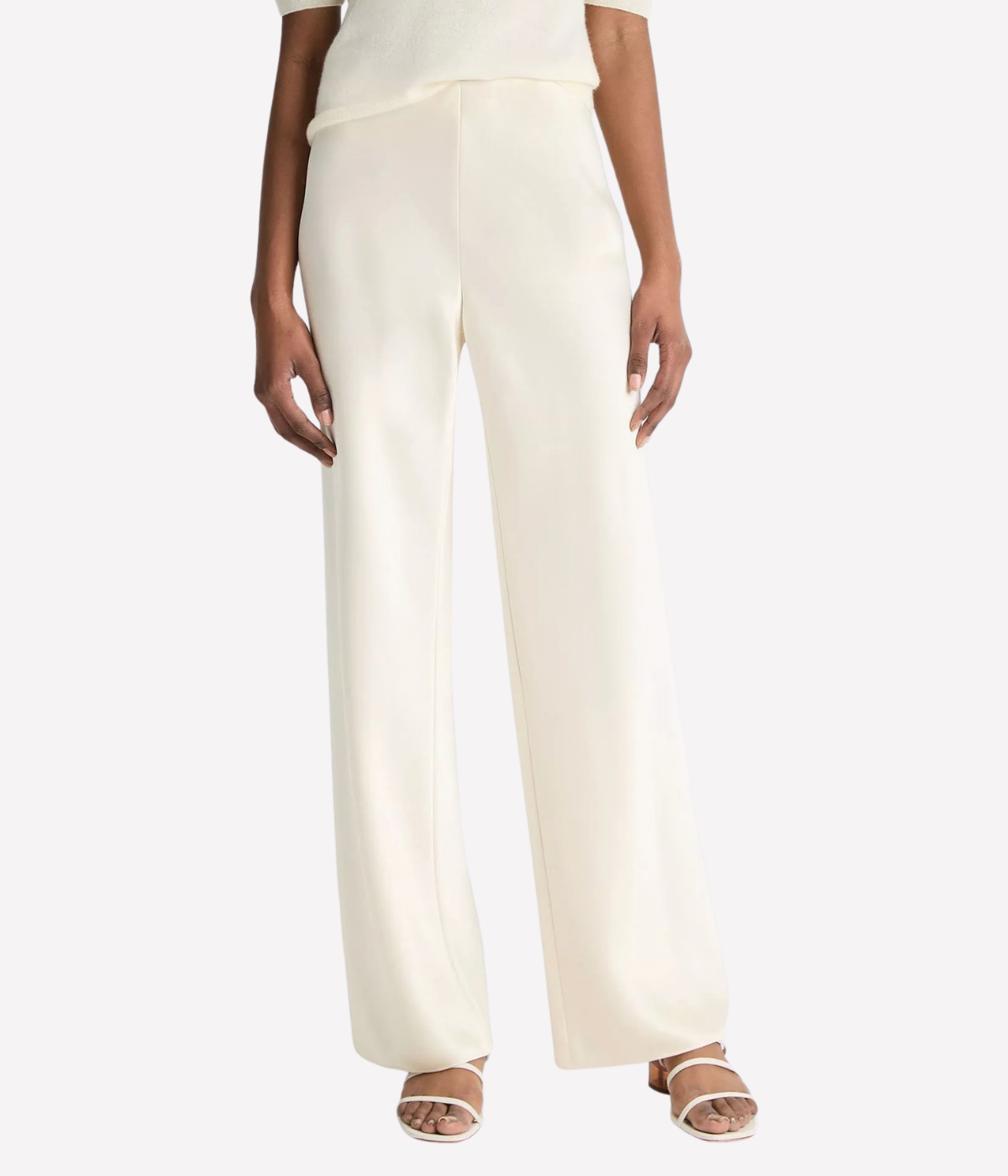 High Waist Fluid Satin Pant in Bona