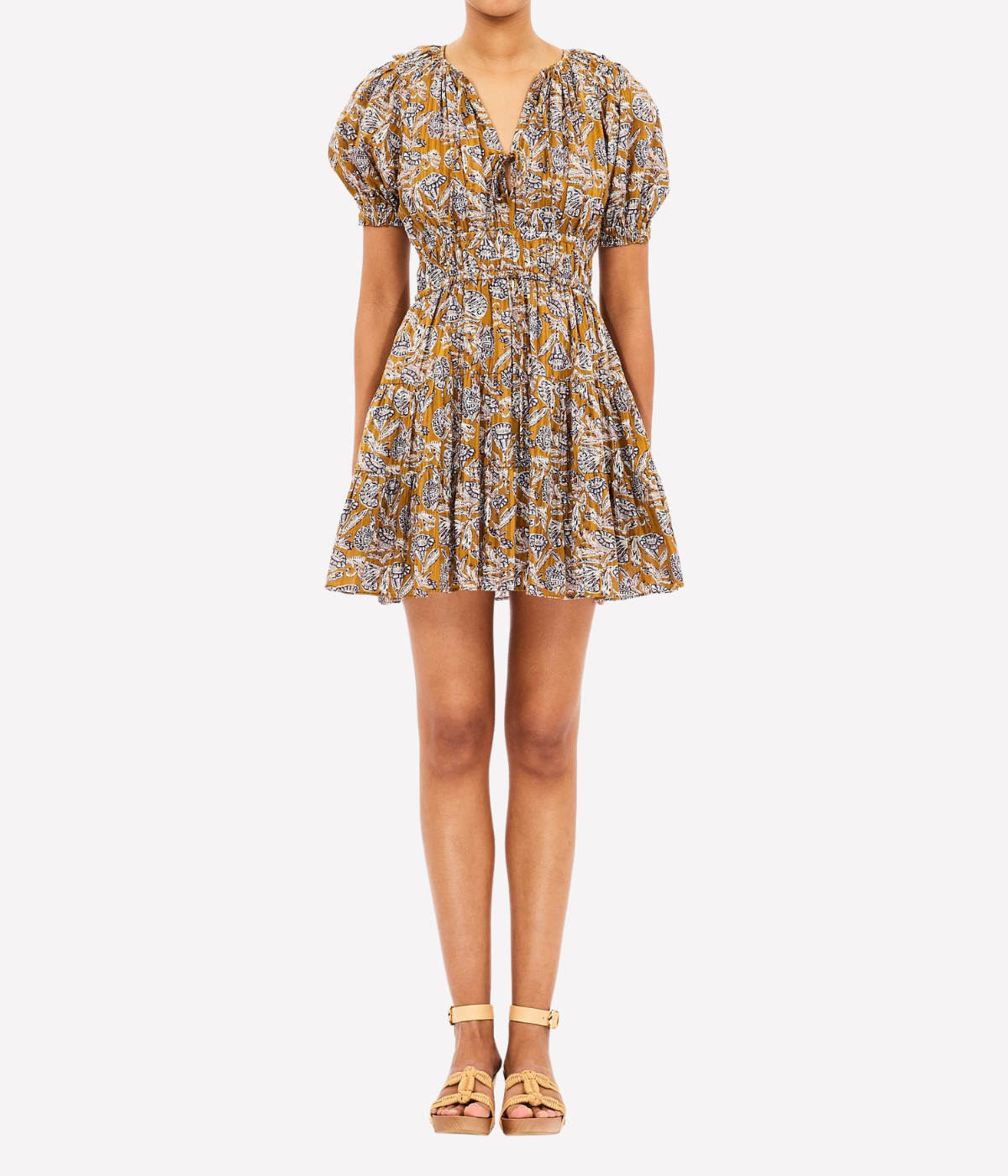 Soffia Short Sleeve Mini Dress In Fennel Blossom