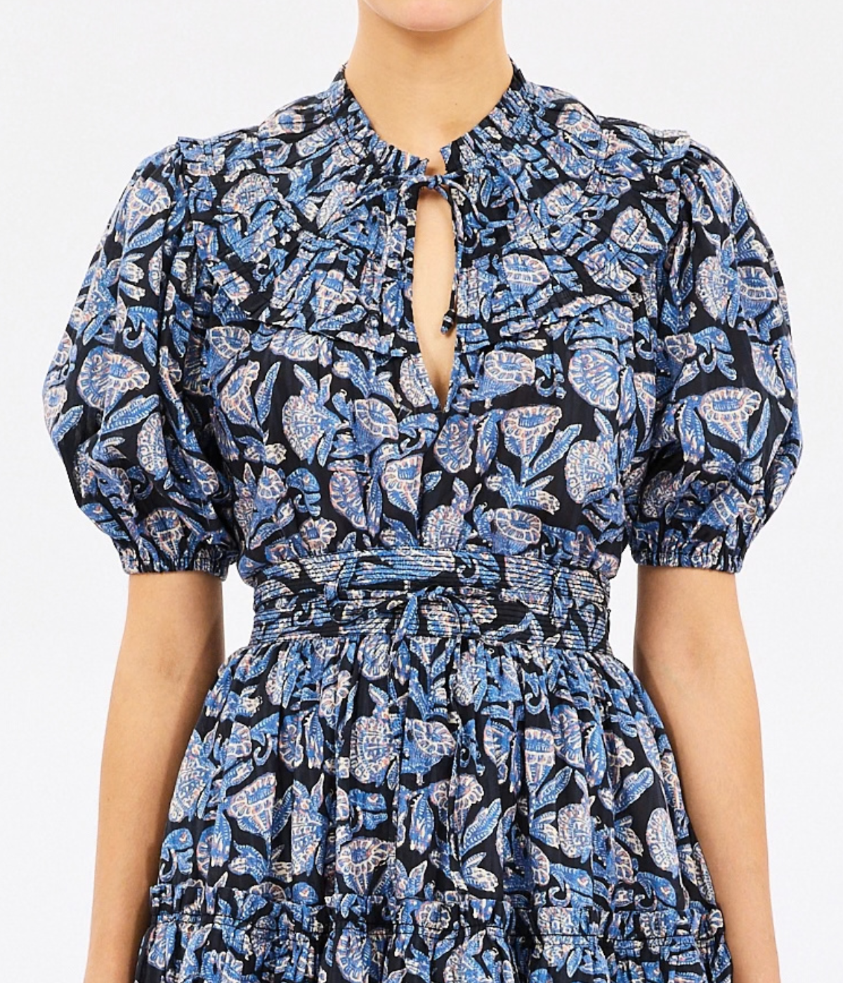 Elvie Short Sleeve Cotton Top In Zinnia