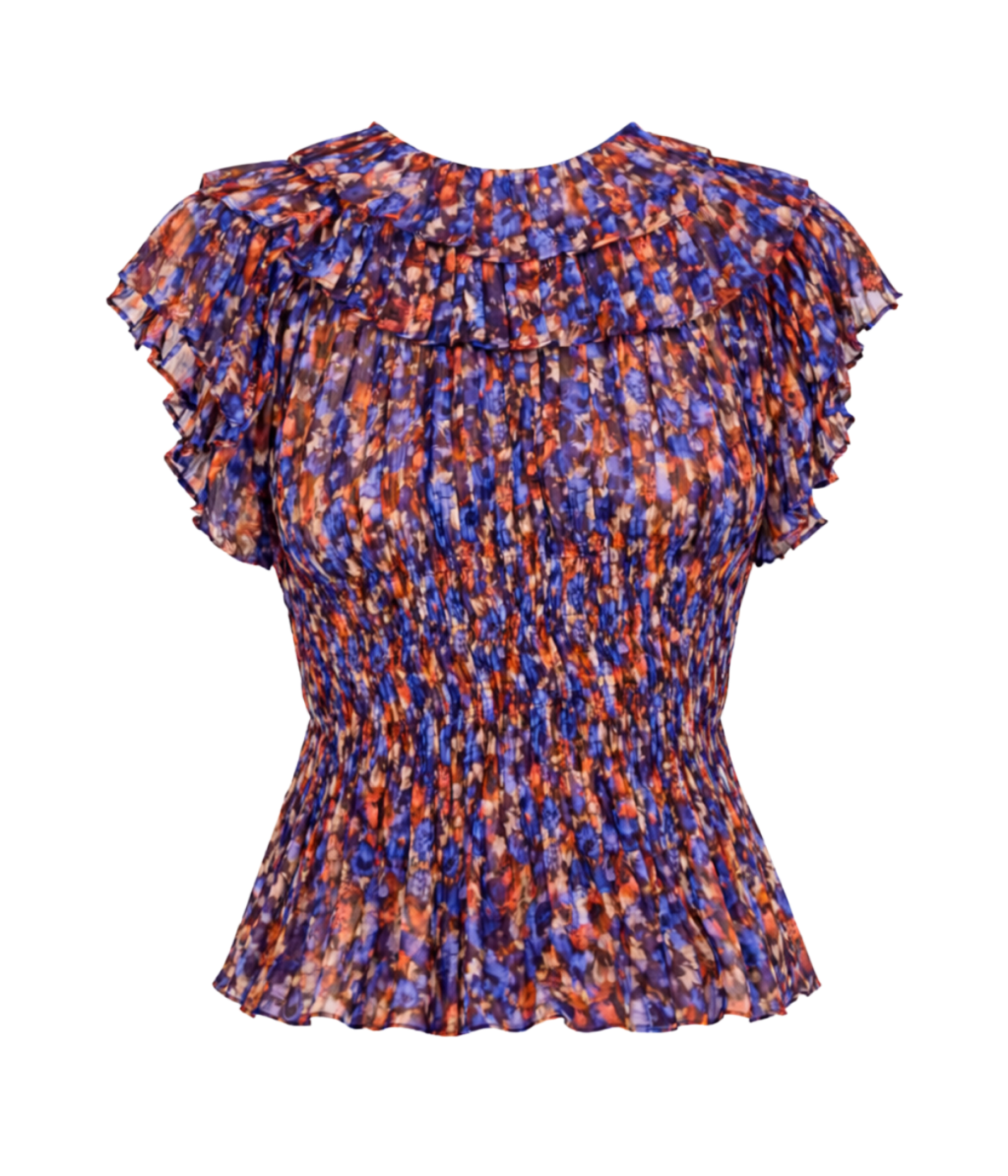 Athene Short Sleeve Silk Top In Violet