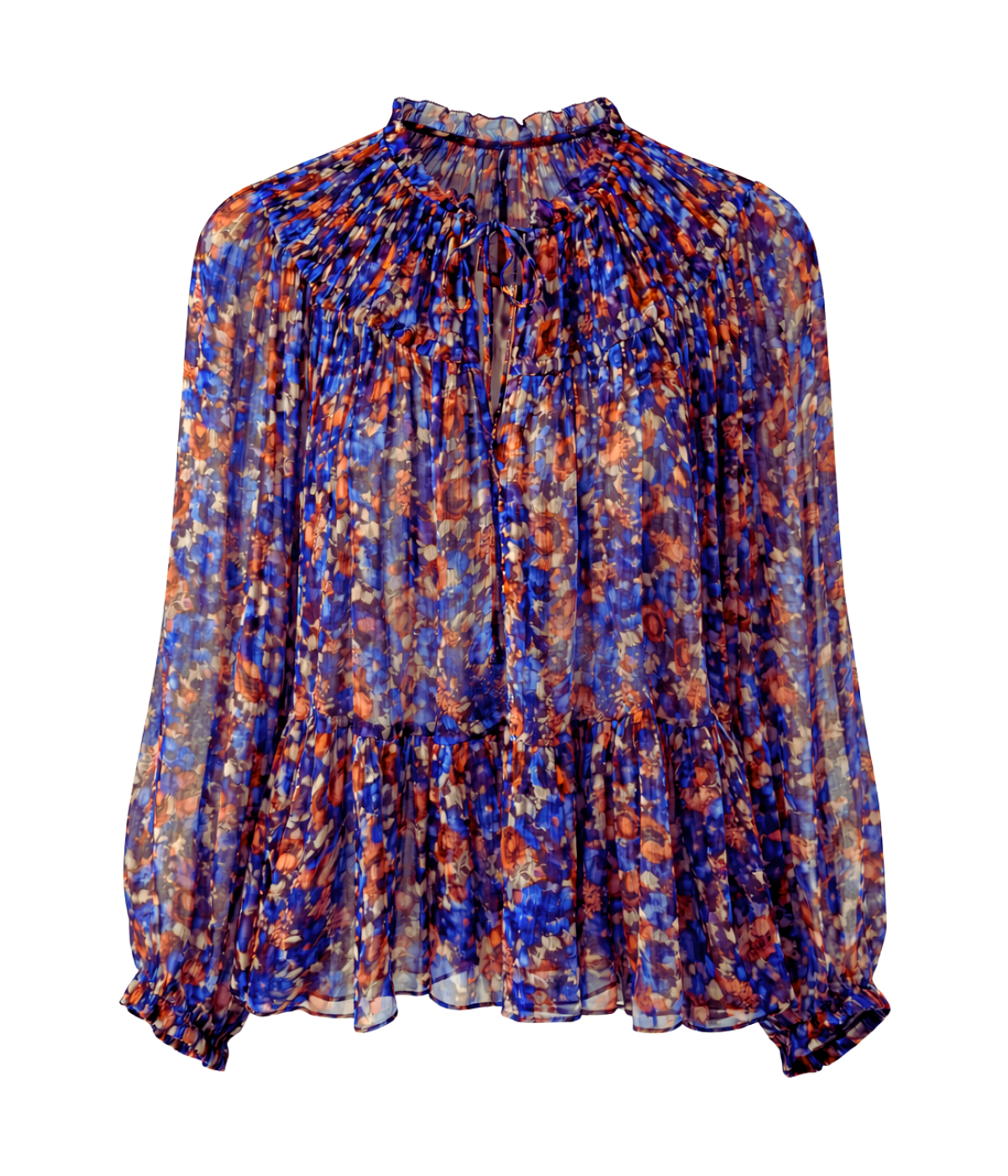 Leandra Long Sleeve Silk Blouse In Violet