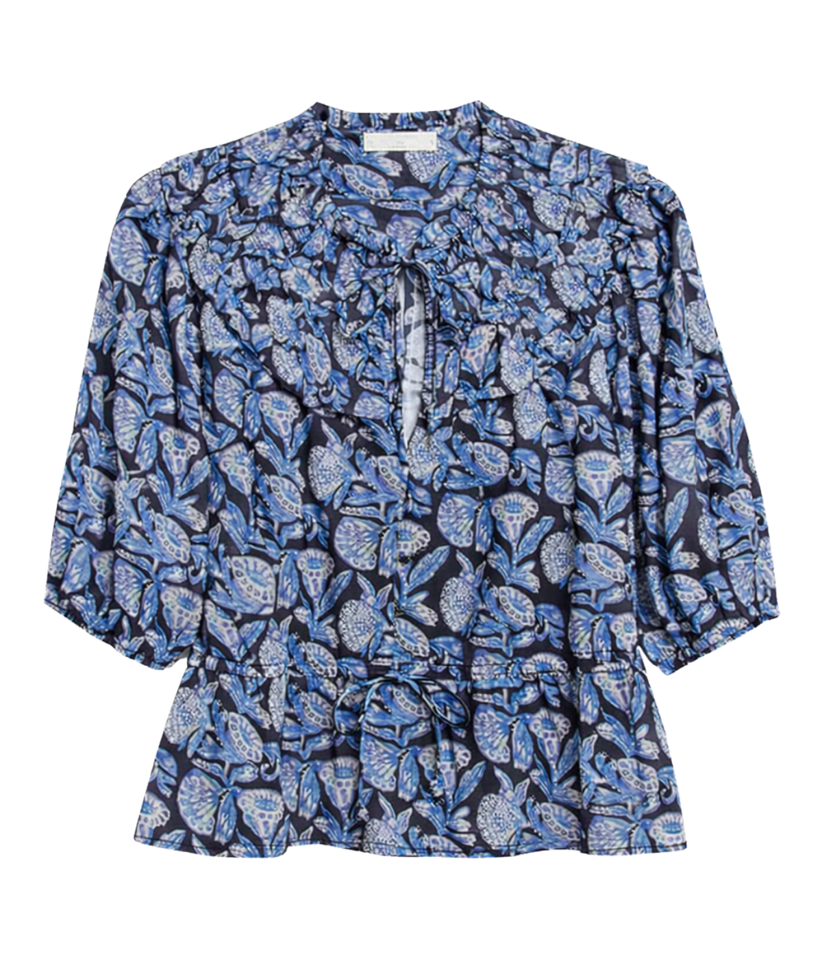 Elvie Short Sleeve Cotton Top In Zinnia