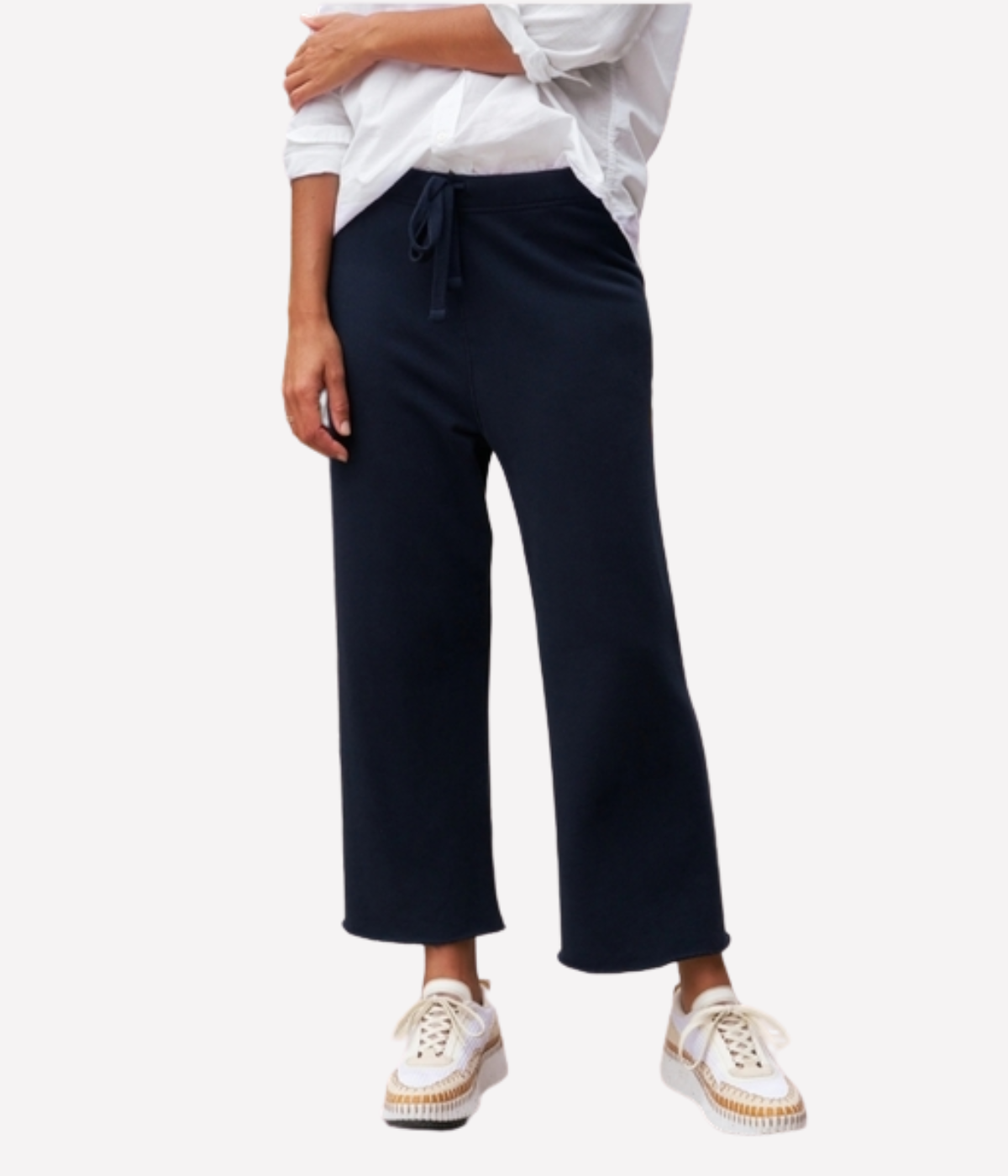 Catherine Cropped Sweatpant in British Royal Navy