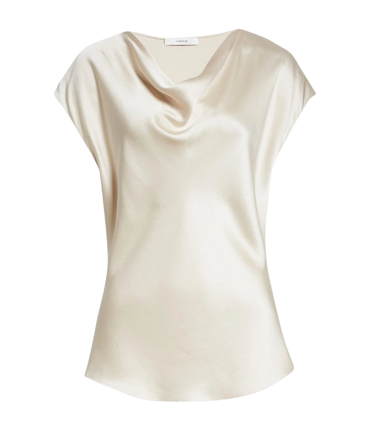 Cowl Neck Cap SLV Blouse in White