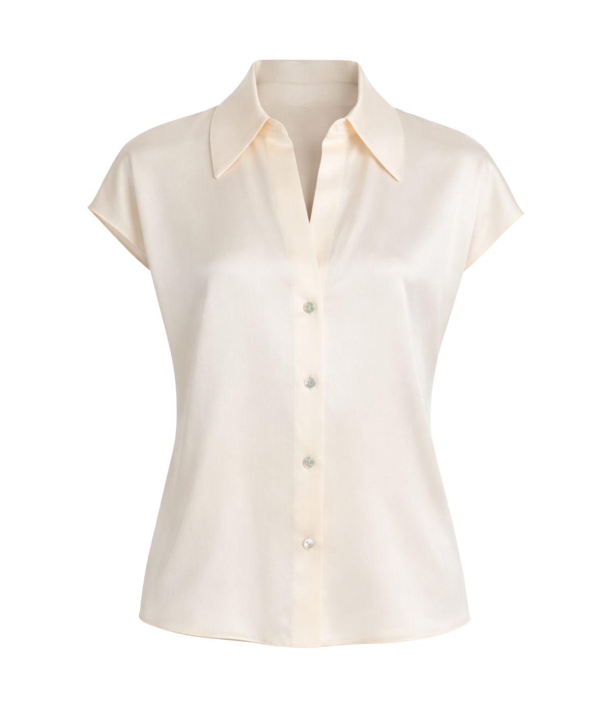 Cap Sleeve Ruched Back Blouse in Chiffon