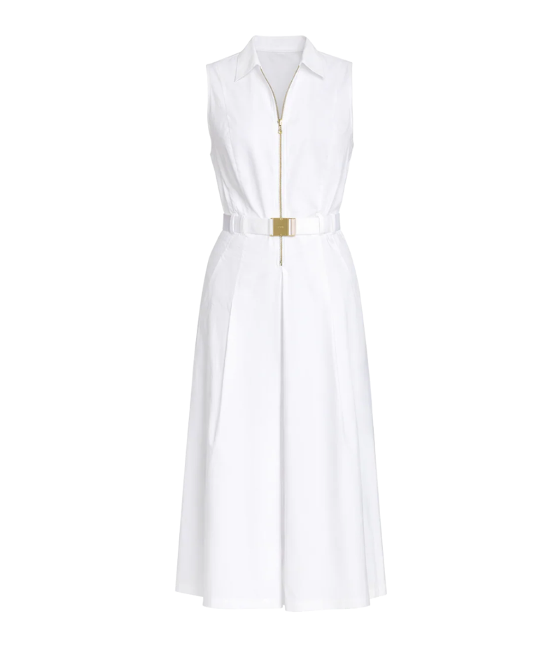 Kylo Belted Shirt Dress In White