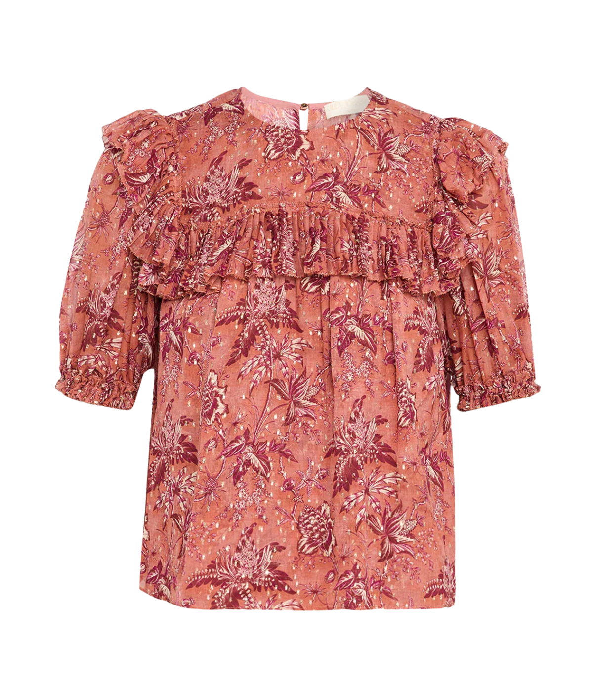 Jodie Puff Sleeve Top in Oleander