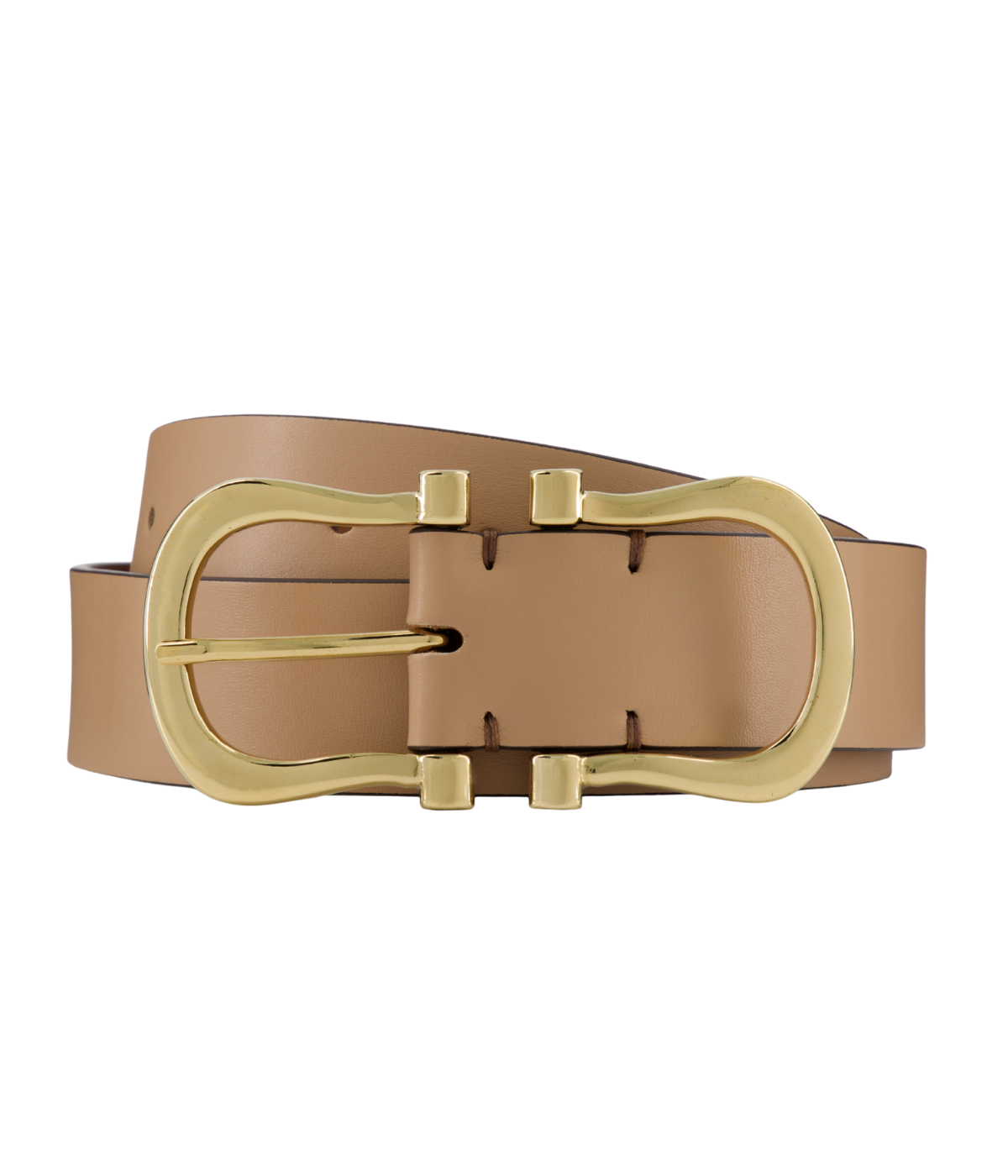 Gold Nicky X Belt in Cappuccino