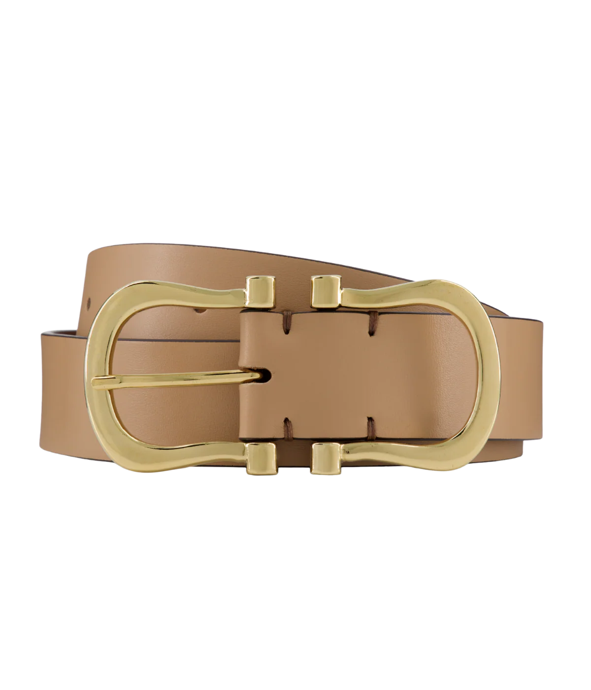 Gold Nicky X Belt in Cappuccino