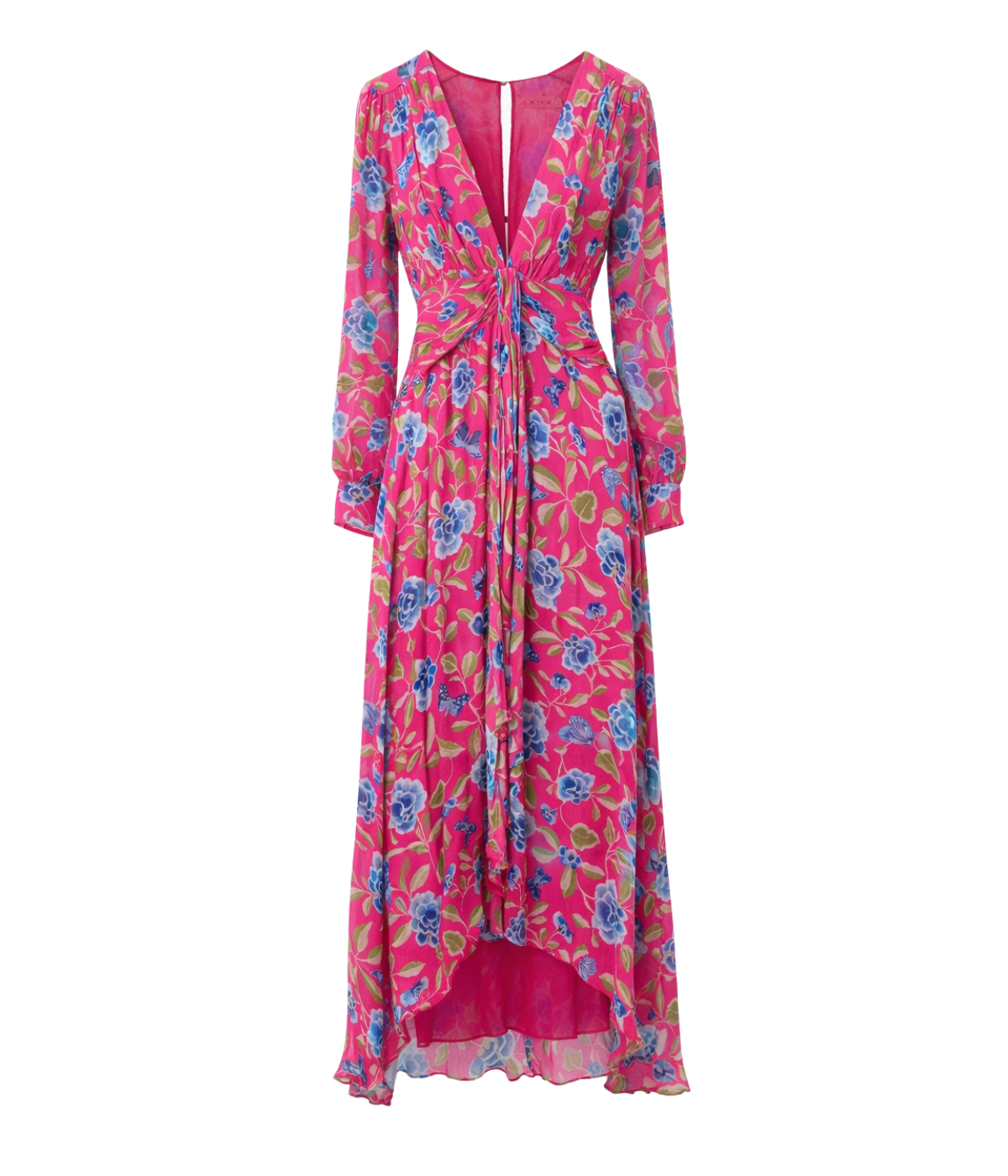Meera Dress in Butterfly Floral Magenta