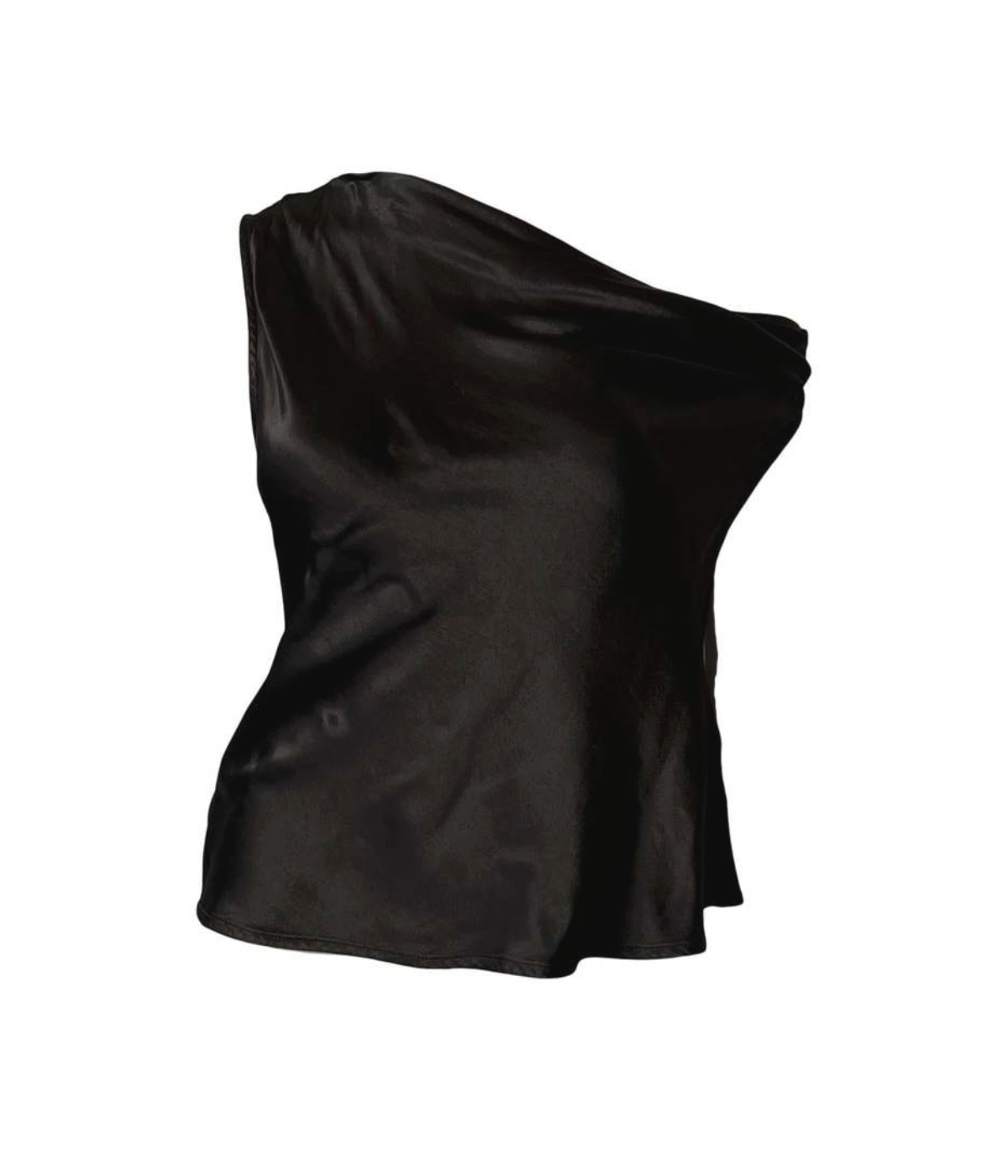 Satin Bias Off Shoulder in BLACK