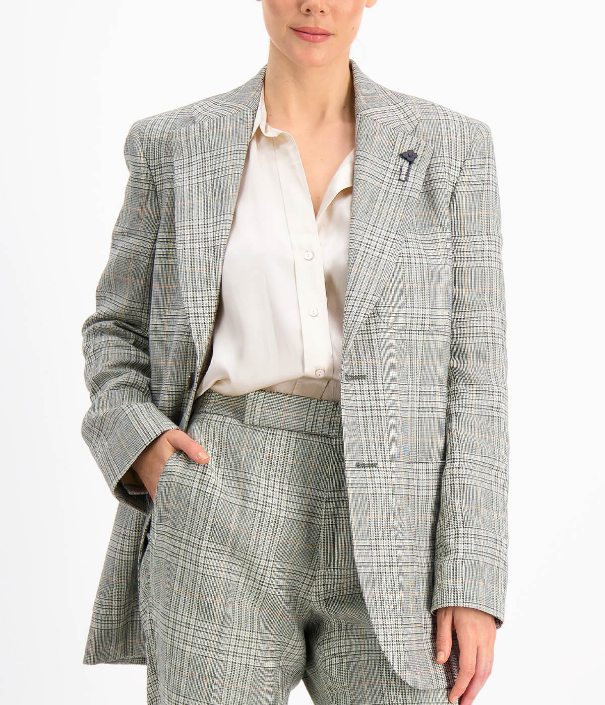 *FINAL SALE* Walter Single Breasted Blazer in Green Check