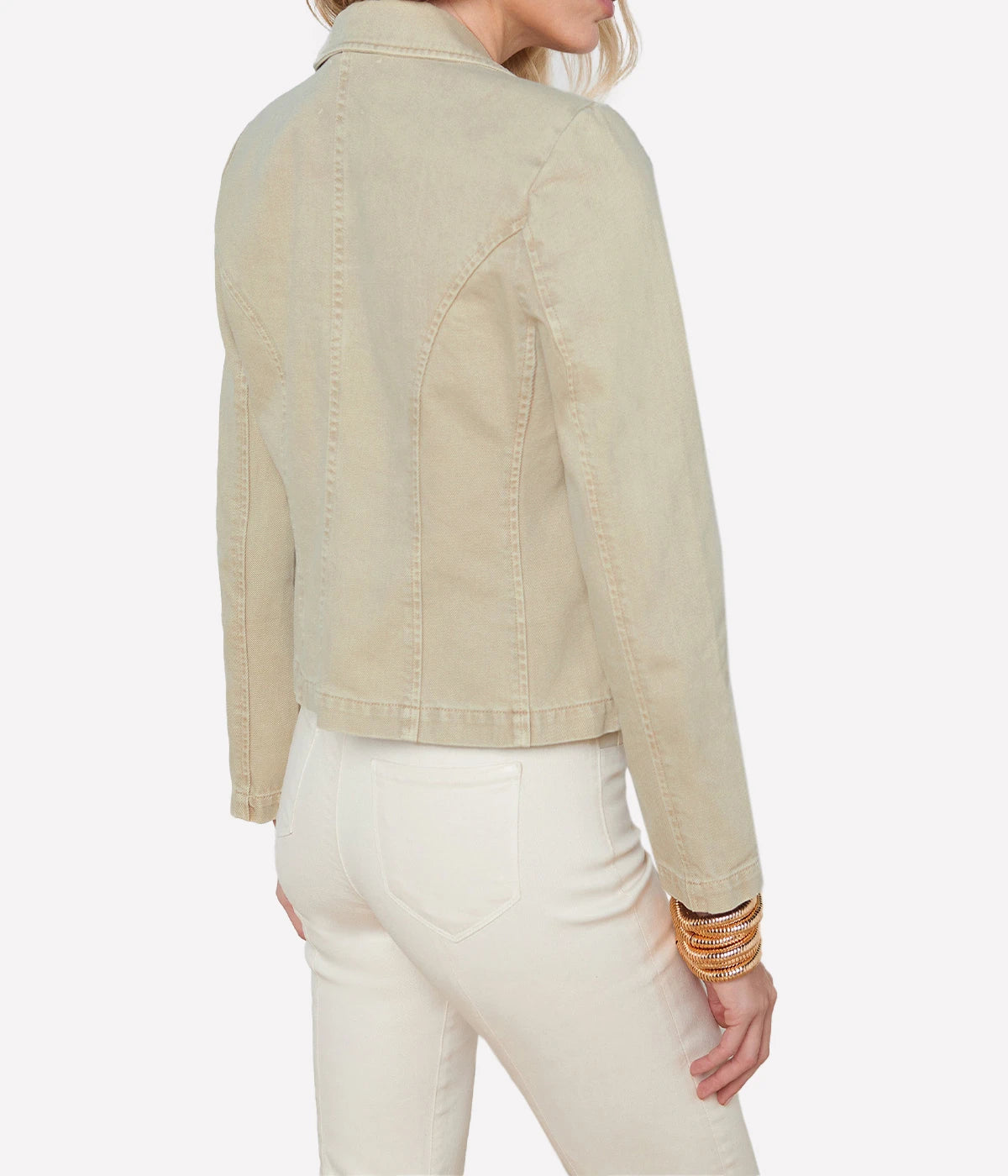 Wayne Crop Double Breasted Jacket in Sand Dune