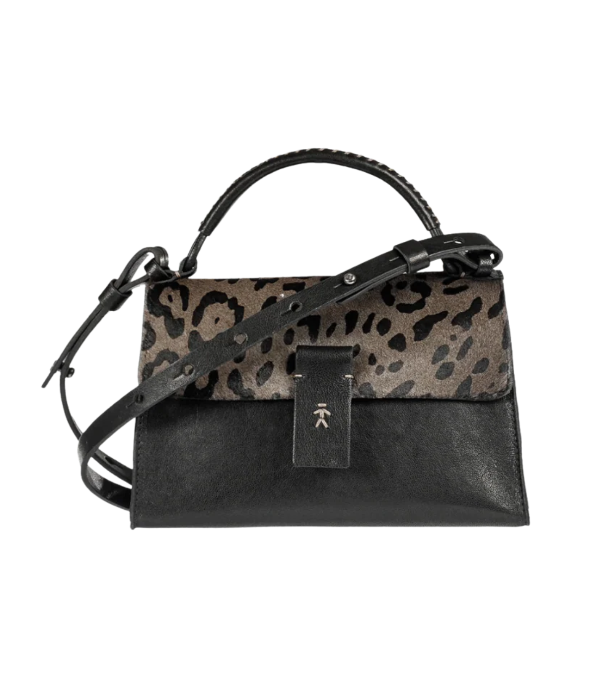 Bag Precios Baguette Lace Leopardo in Nero