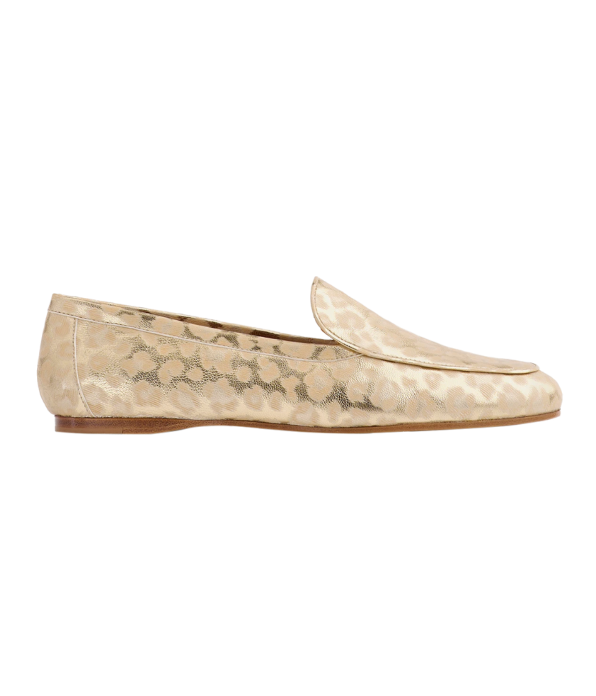 Laminated Leopard Print Loafer In Platino