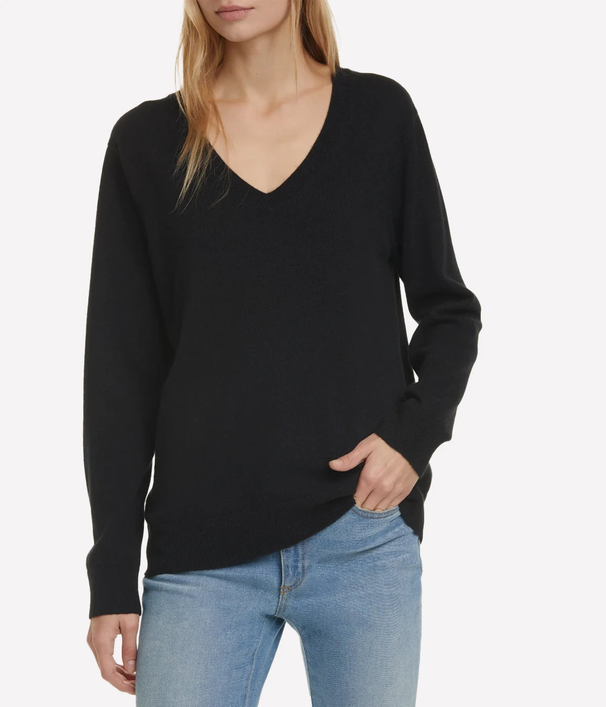 Weekend V Neck Knit in Black