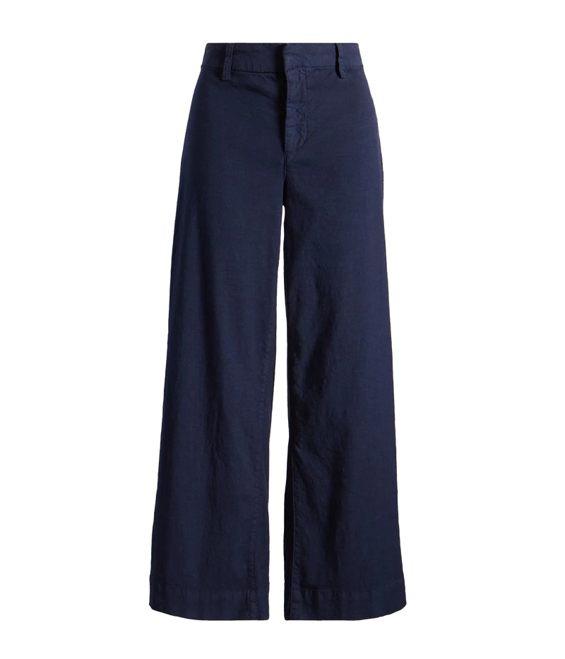 High-rise wide-leg linen pants in Italian Performance Linen, featuring a cropped hem, sleek design, and back patch pockets.