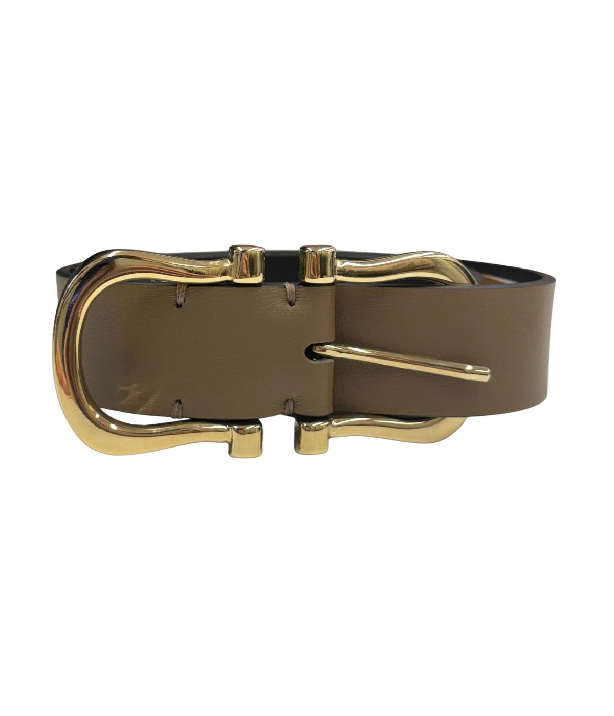 Baby Gold Nicky X Belt in Mushroom