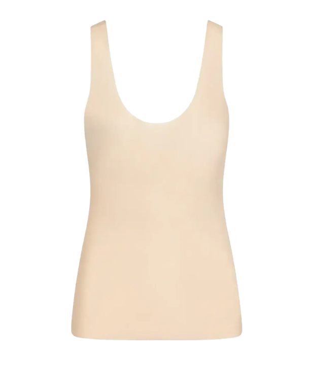 The Whisper Weight Cami is the lightweight layer you'll wear with everything or as a tight-fitting second layer. Constructed with a breathable European microfiber that disappears against the skin, finished with raw-cut edges that lay flat against the body for a seamless look, in a neutral beige colour. Everyday wear or underwear.
