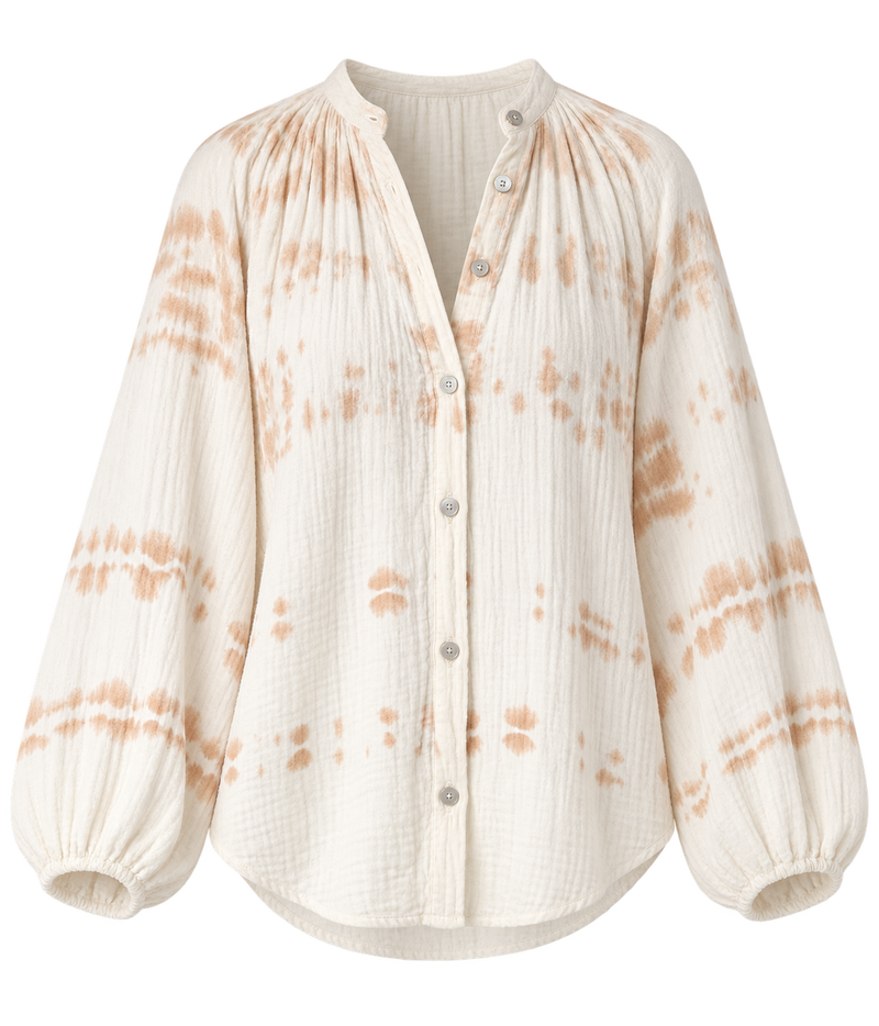 Electric &amp; Rose Winnie Horizon Shirt in Dune Ivory - product flat lay image