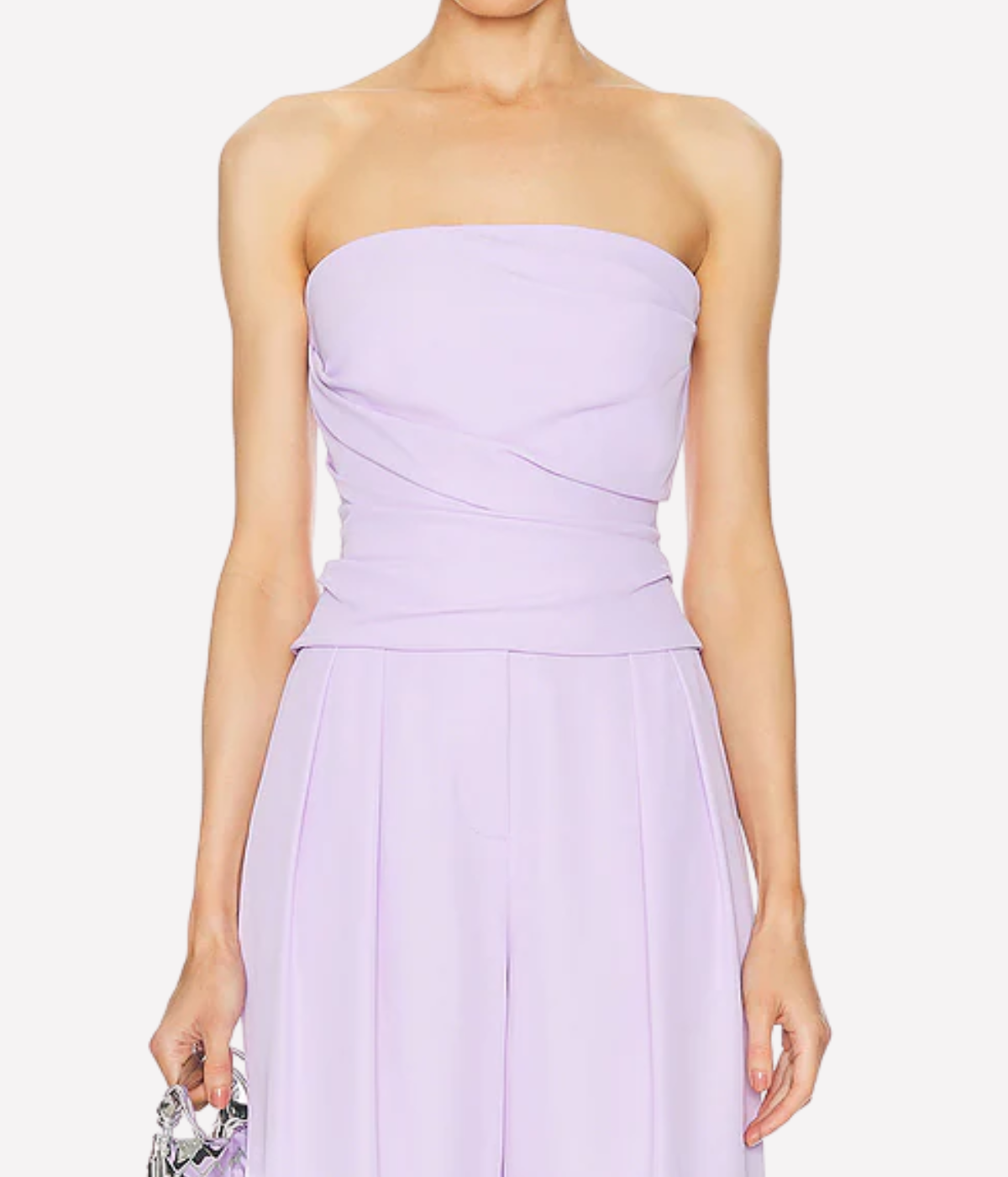 Pleated Bustier in Icy Lilac