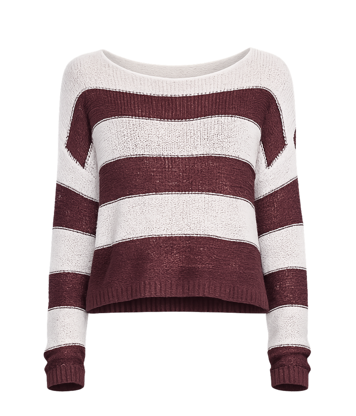 Stripe Linen Bateau In Black Orchid/ White