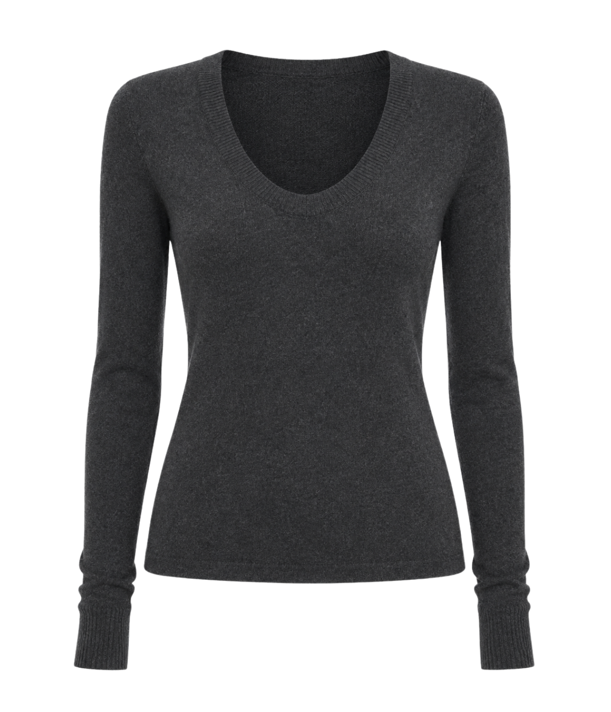 Cashmere Easy Cuffed U In Charcoal