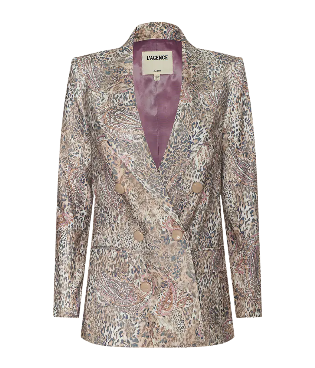Cambrie Oversized Blazer In Tan Valencia Leopard