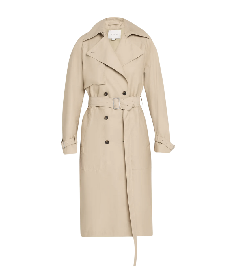 Fine Twill Trench Coat In Pumice Stone