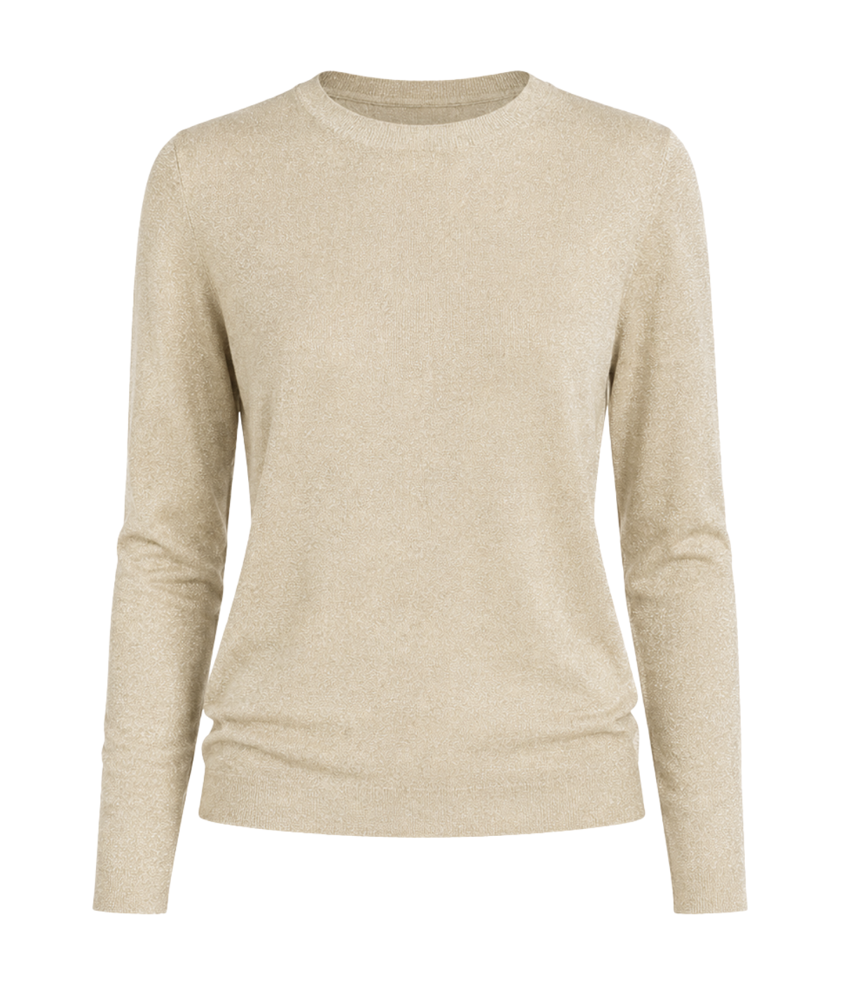 Ultralight Cashmere Round Neck Pullover in Burro Lamination