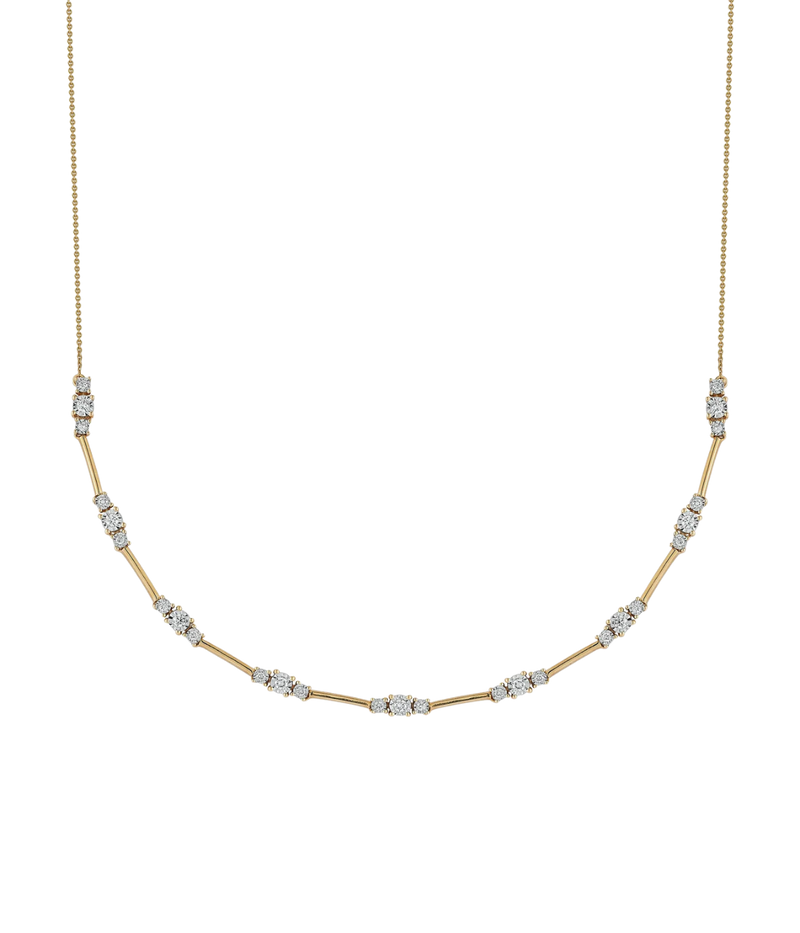 Ava Bea Spaced Tennis Necklace in 14k Yellow Gold