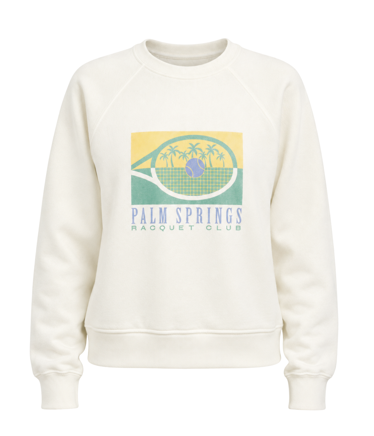 Palm Springs Raquet Club Sweatshirt in Antique White