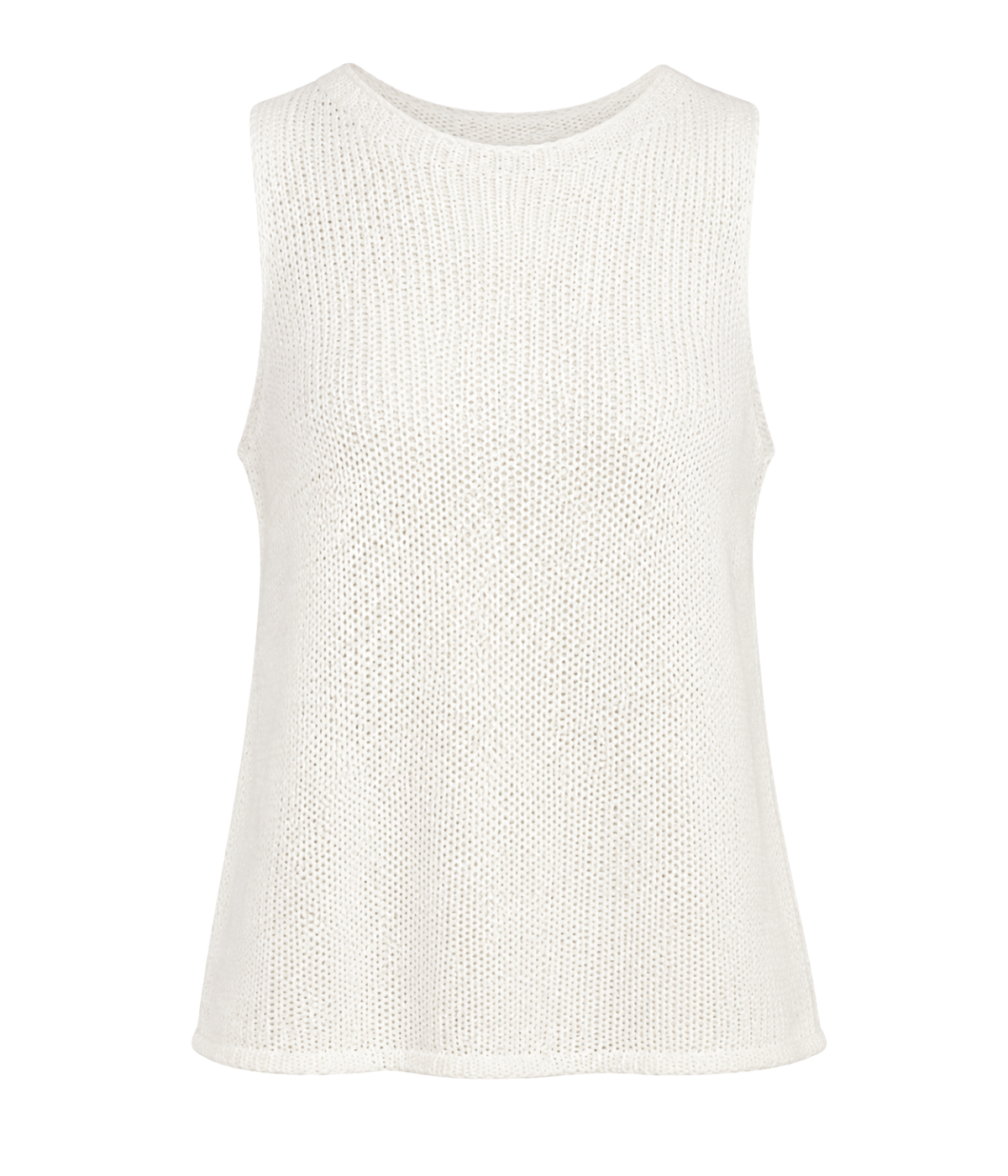 Linen Open Knit Tank in WHITE