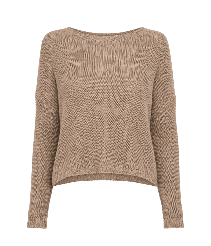 Linen Open Bateau Top in Flax