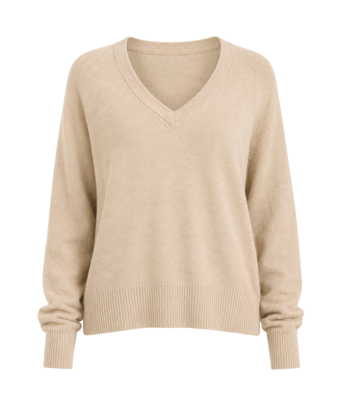 Sloane Cashmere V Neck In Oatmeal