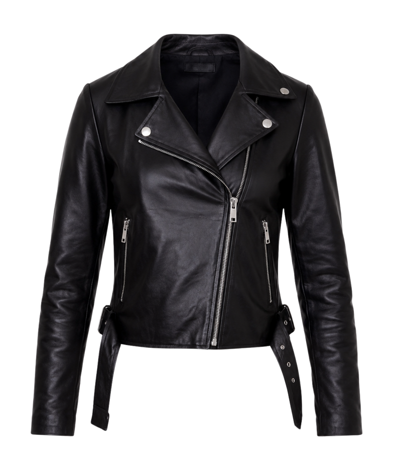 Womens Leather Jacket in NERO