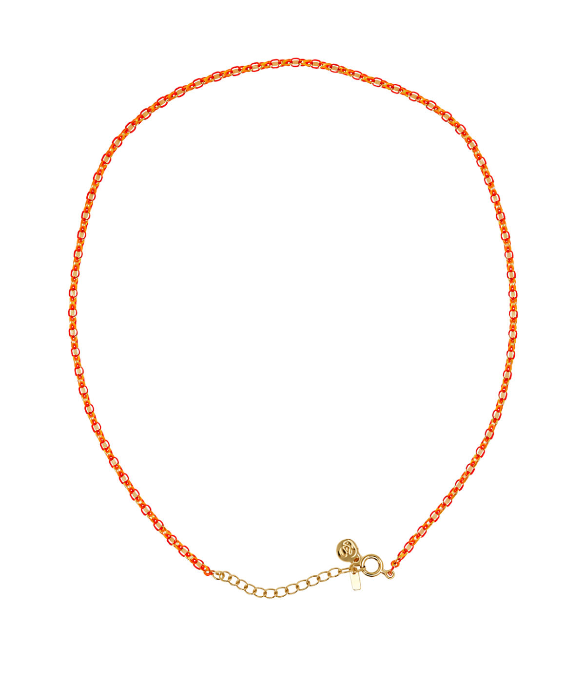 Rook Necklace in 14K Yellow Gold & Orange
