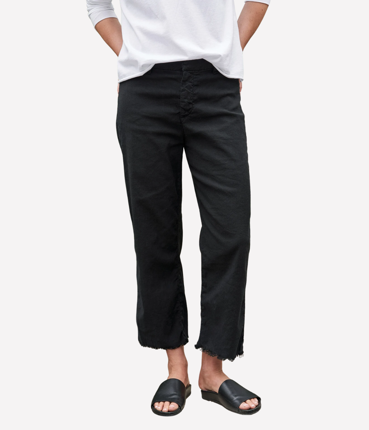Kinsale Trouser in Black Italian Performance Linen