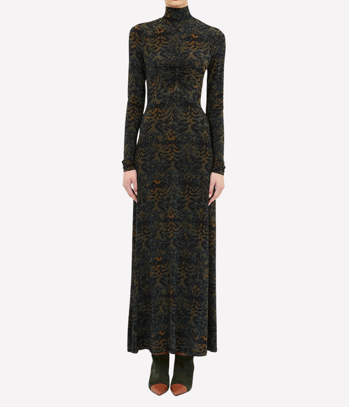Koa Jersey Turtleneck Dress in Desert Jasper