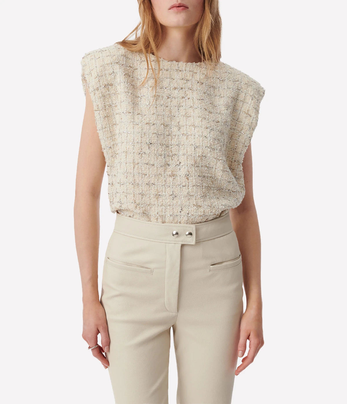 Xung Top in Ecru Silver