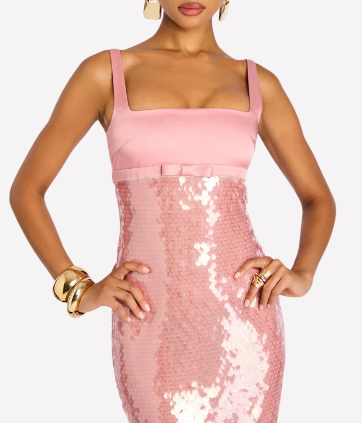 Yvaine Sequin Dress in Rose