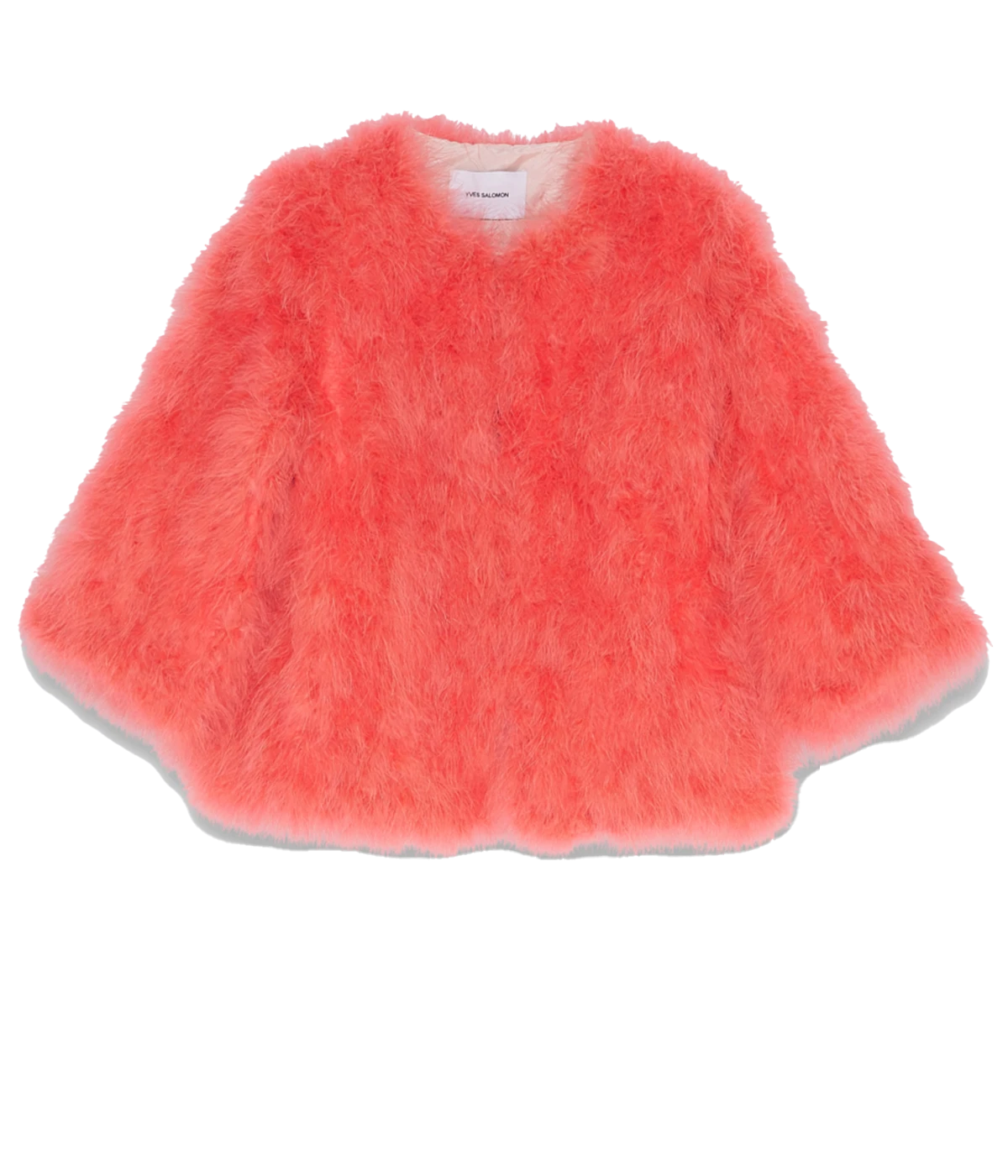Yves Feather Jacket in Flamingo