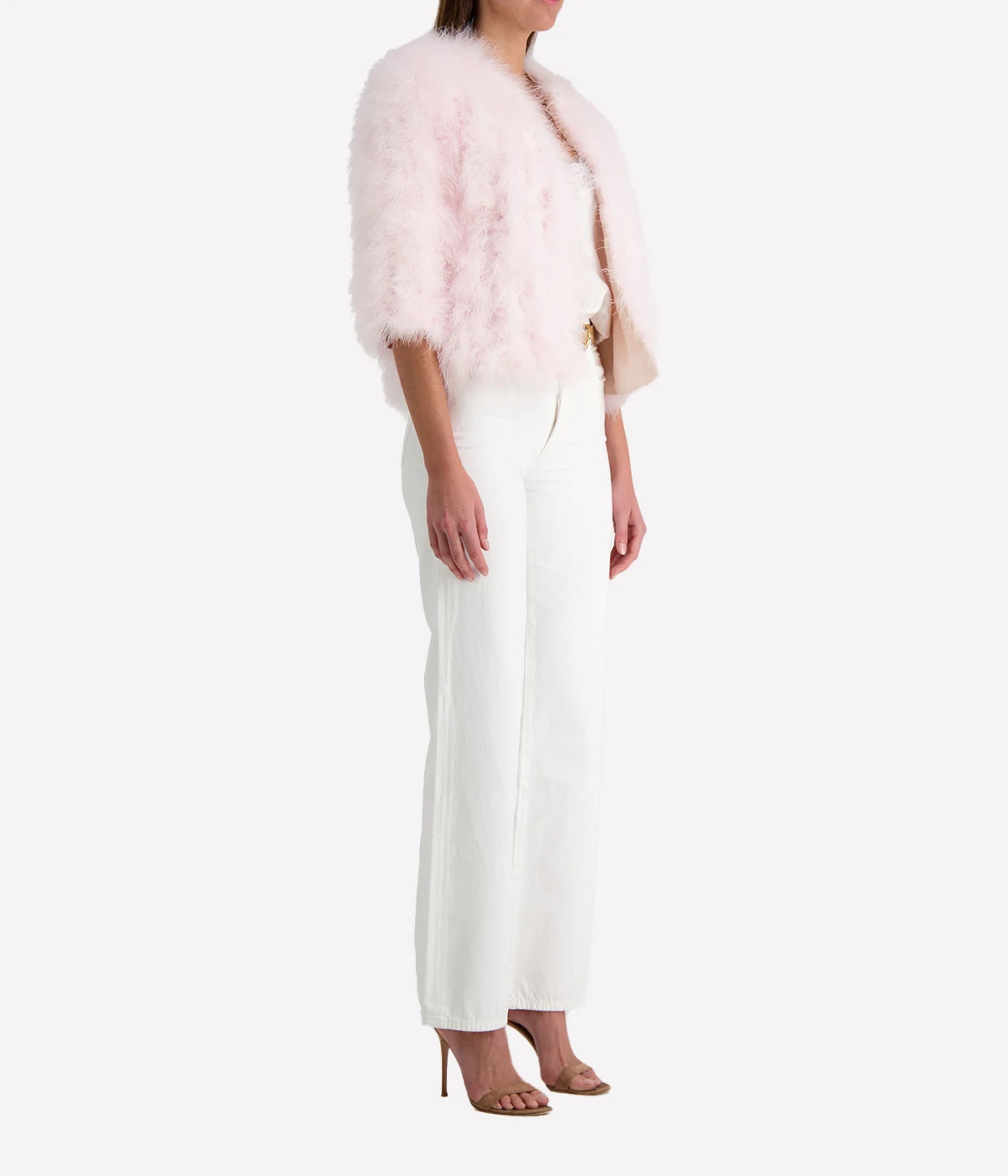 Yves Feather Jacket in Sorbet