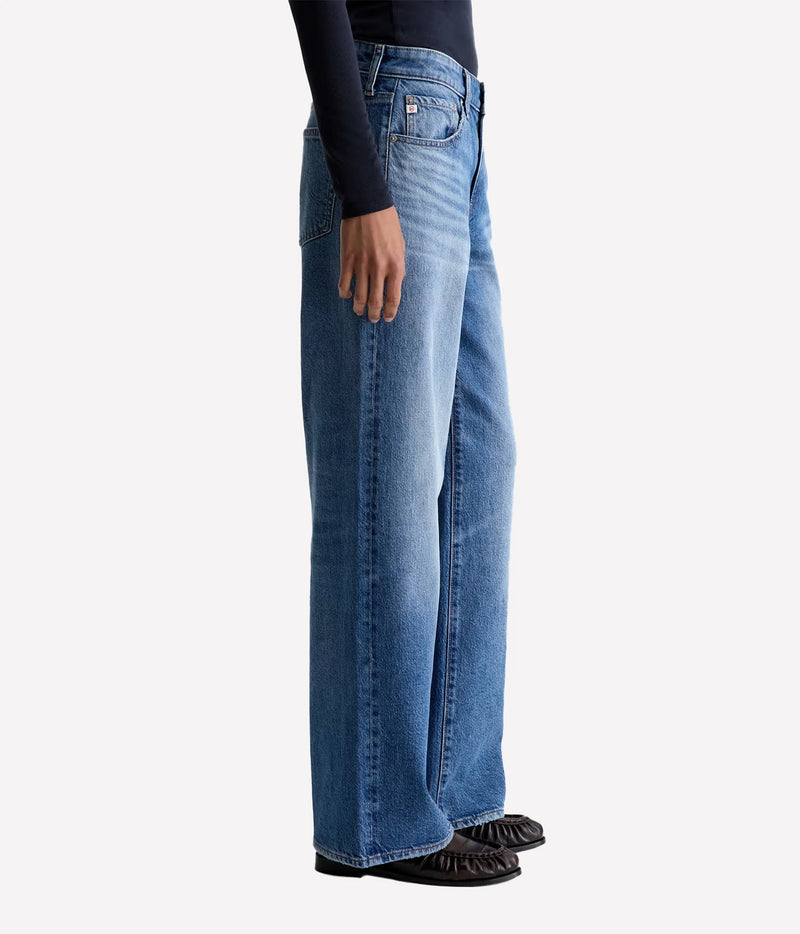 AG Jeans Adria Jean in 17 Years Duet, on model, side view