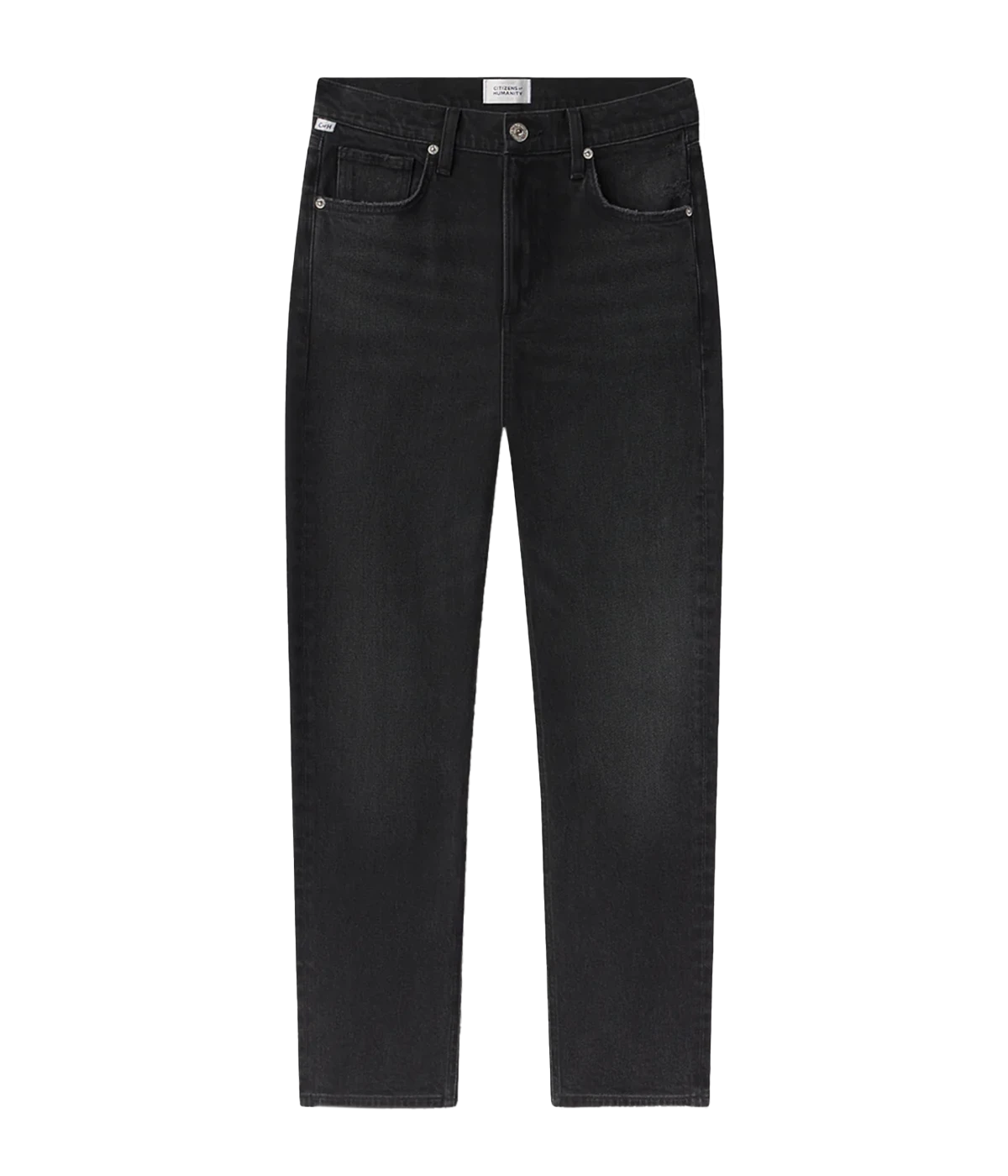 Black denim jeans on a transparent background